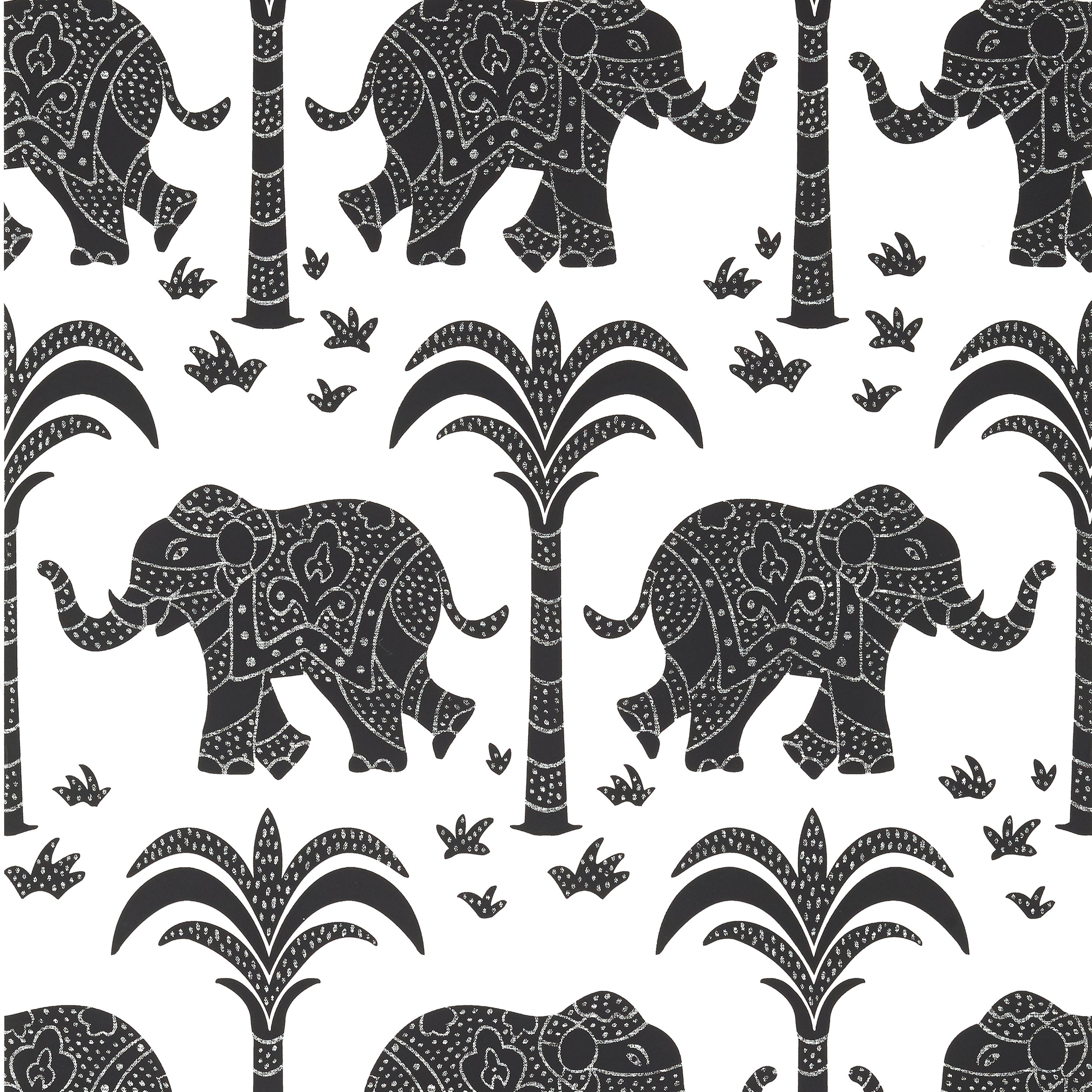 Thibaut Elephant Behang T16202 - Black
