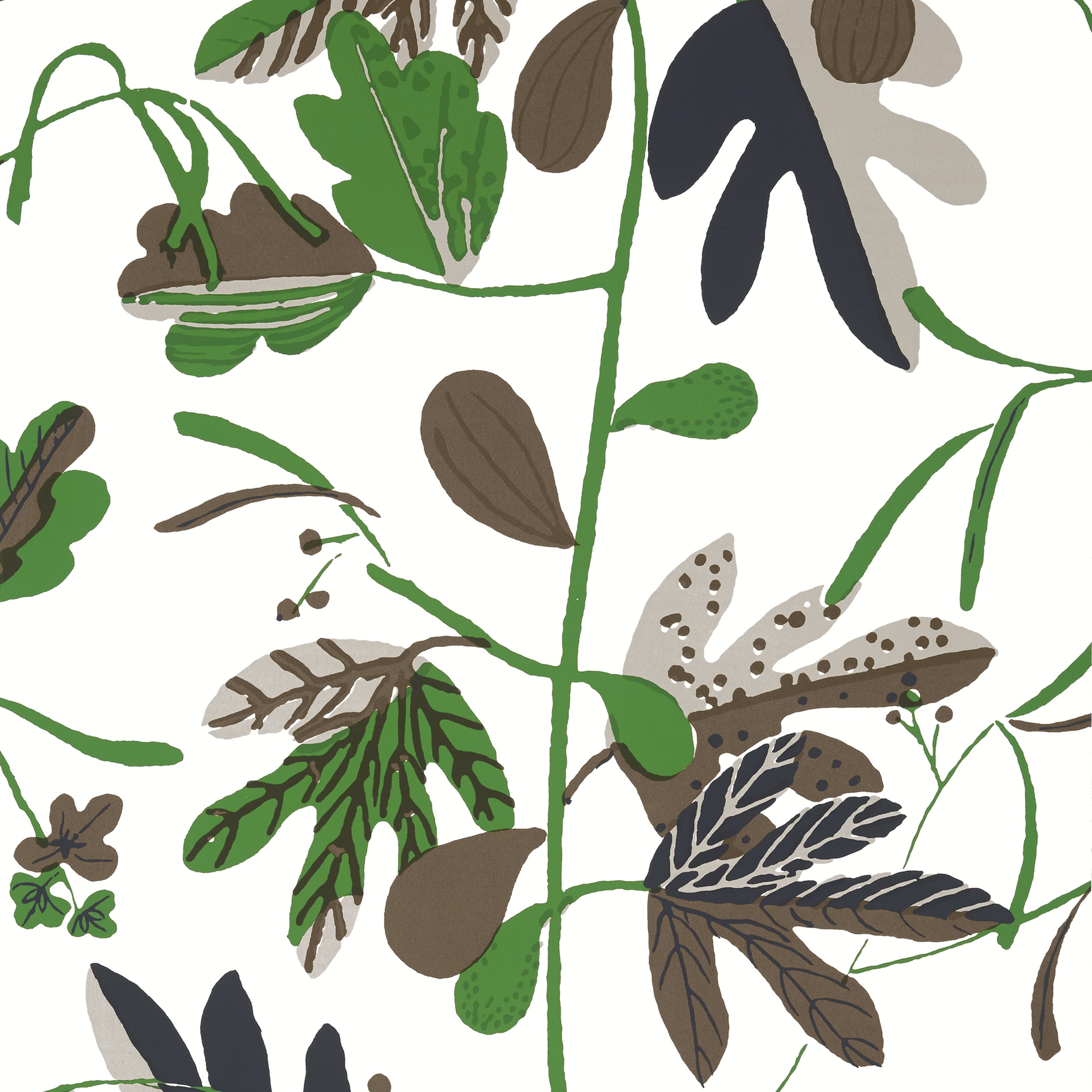 Thibaut Matisse Leaf Behang T16208 - Black and Green