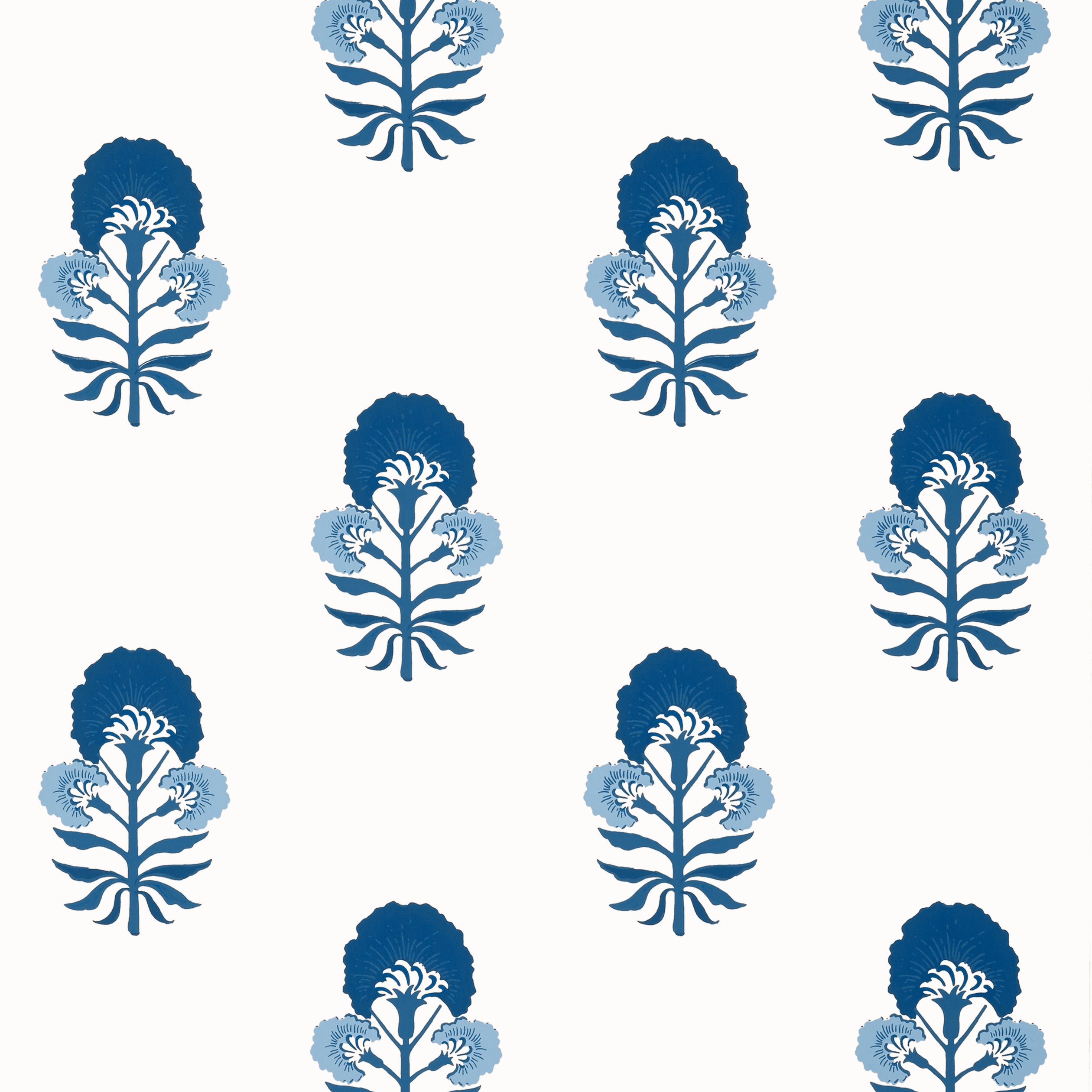Thibaut Tybee Bud Behang T16217 - Blue and White