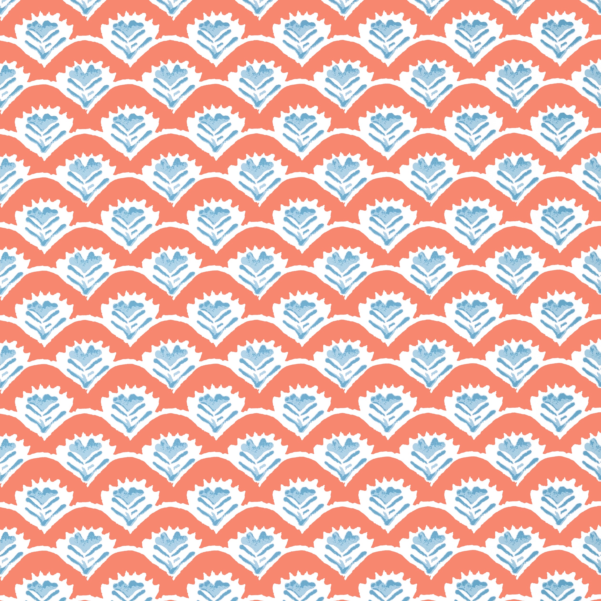 Thibaut Emily Behang T16254 - Coral and Blue