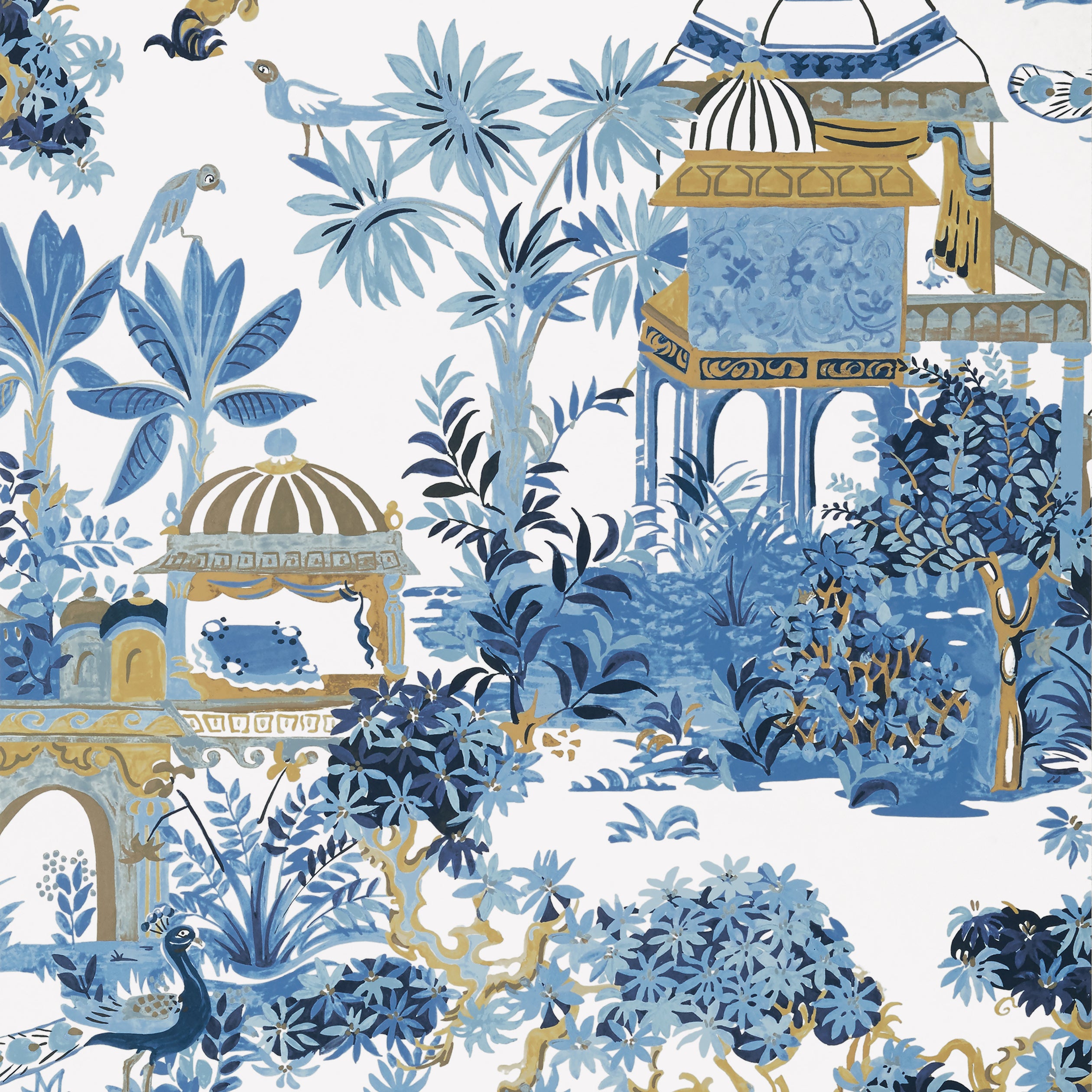 Thibaut Mystic Garden Behang T20821 - Blue and White