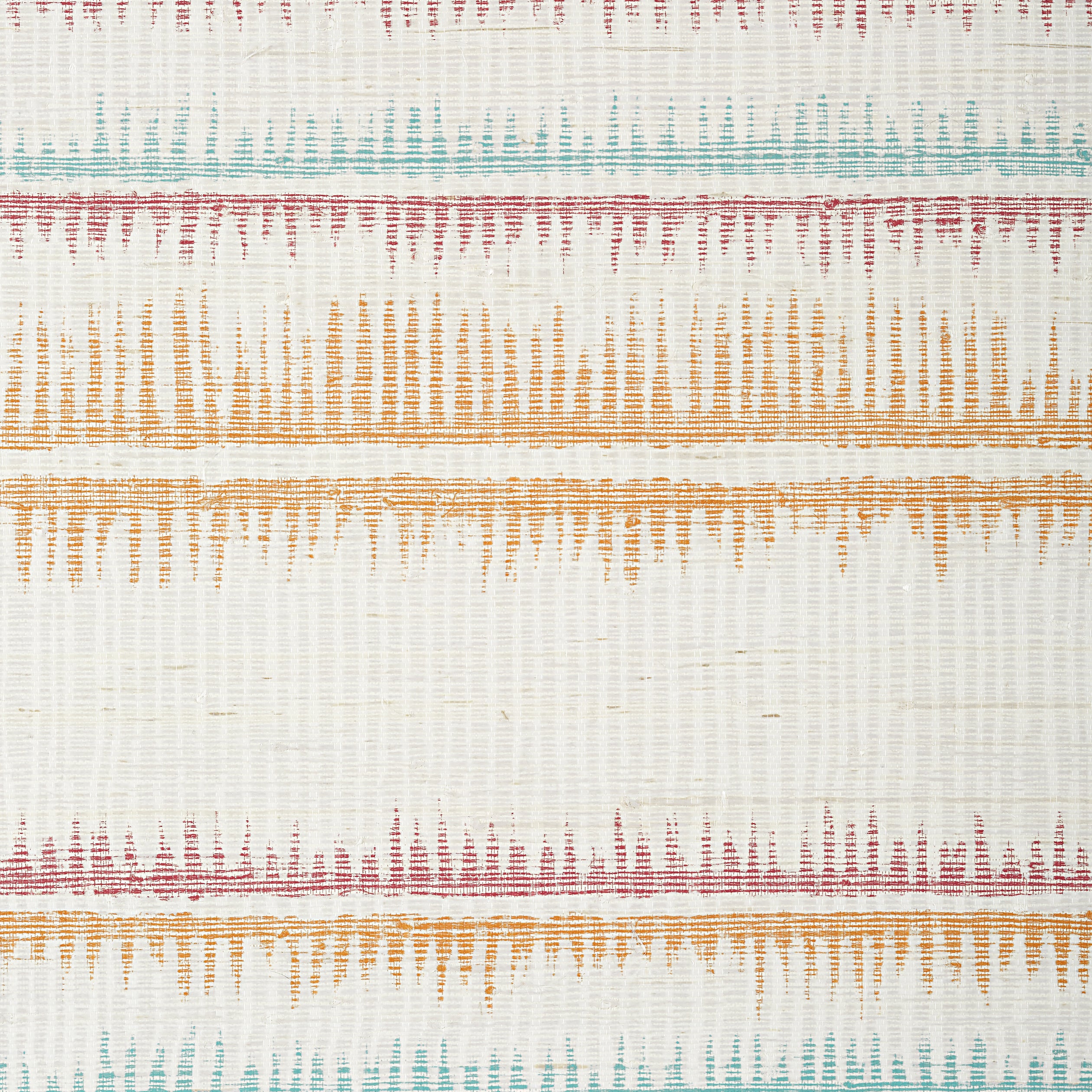 Thibaut Passage Behang T24139 - Melon and Turquoise