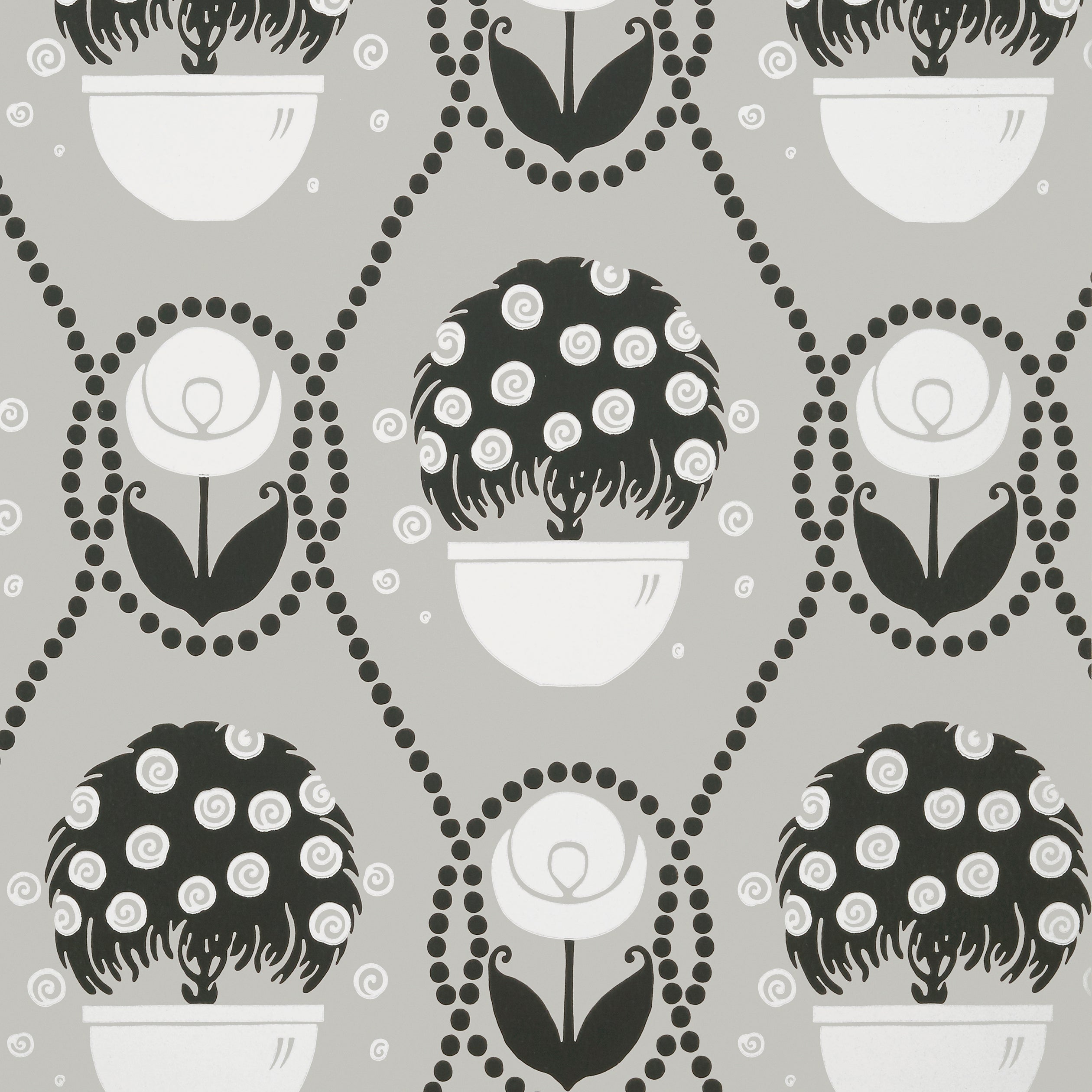 Thibaut Rene Behang T2958 - Black and Beige