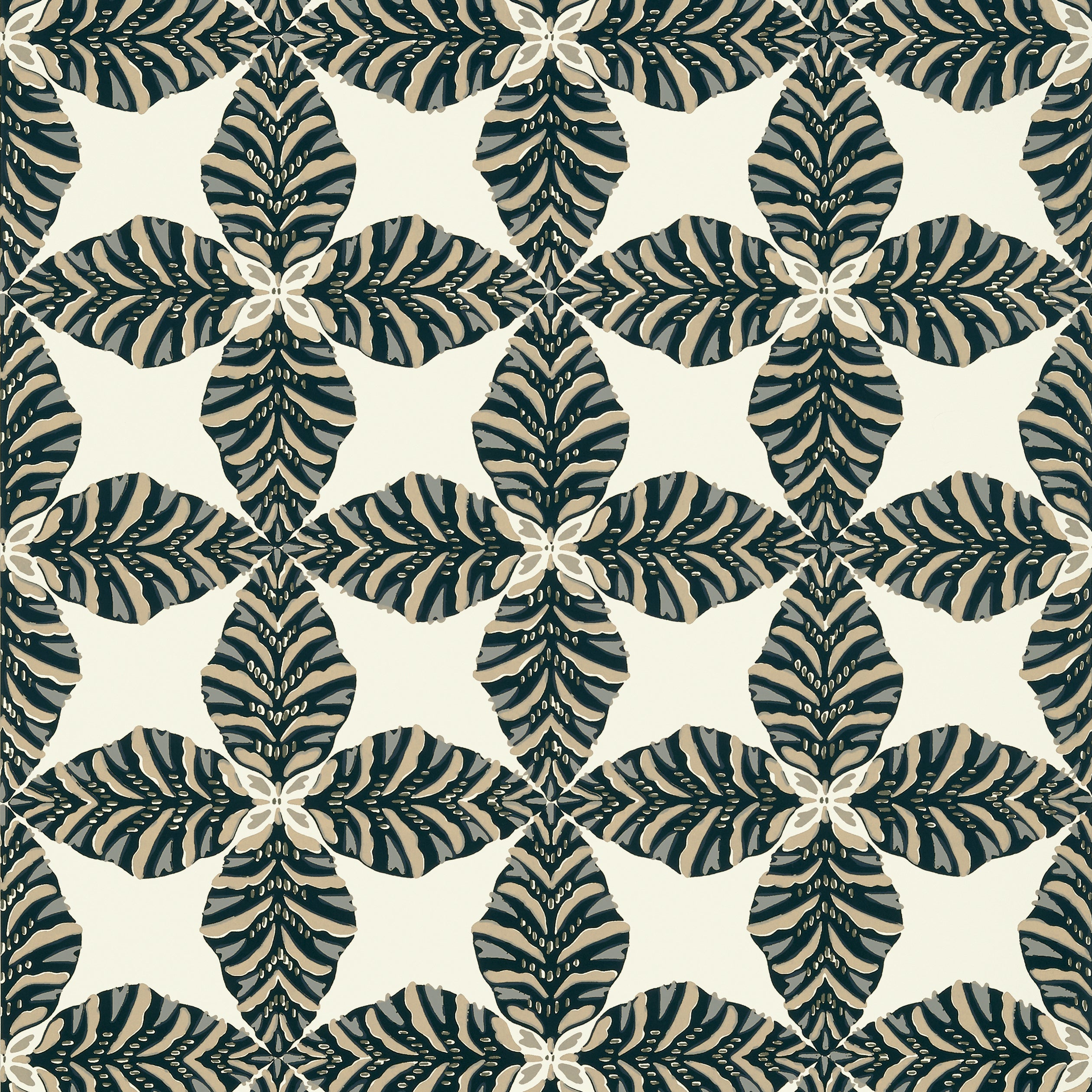 Thibaut Starleaf Behang T2971 - Black