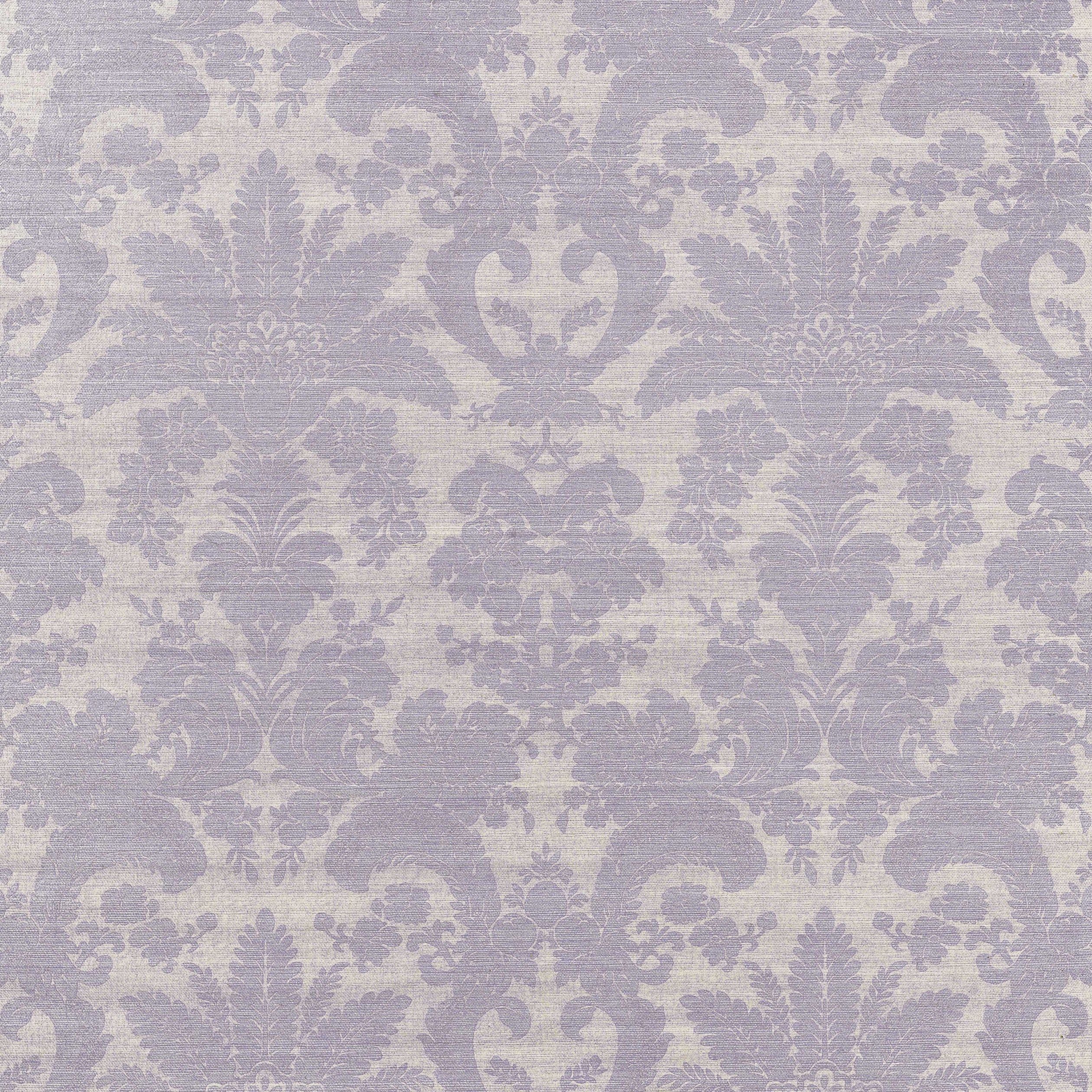 Thibaut West Indies Damask Behang T3631 - Metallic Silver on Taupe