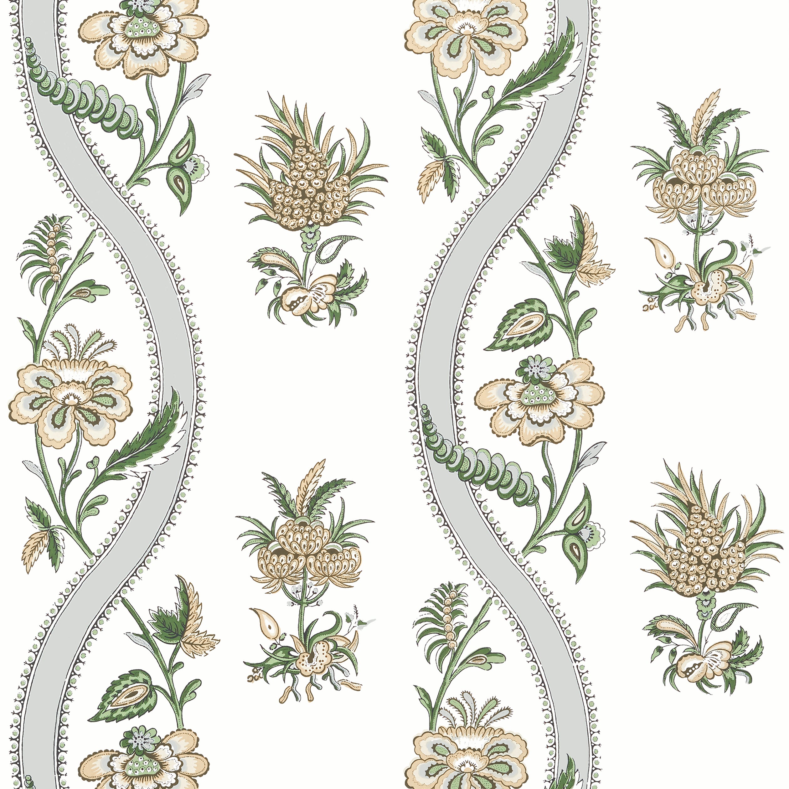 Thibaut Ribbon Floral Behang T36421 - Green