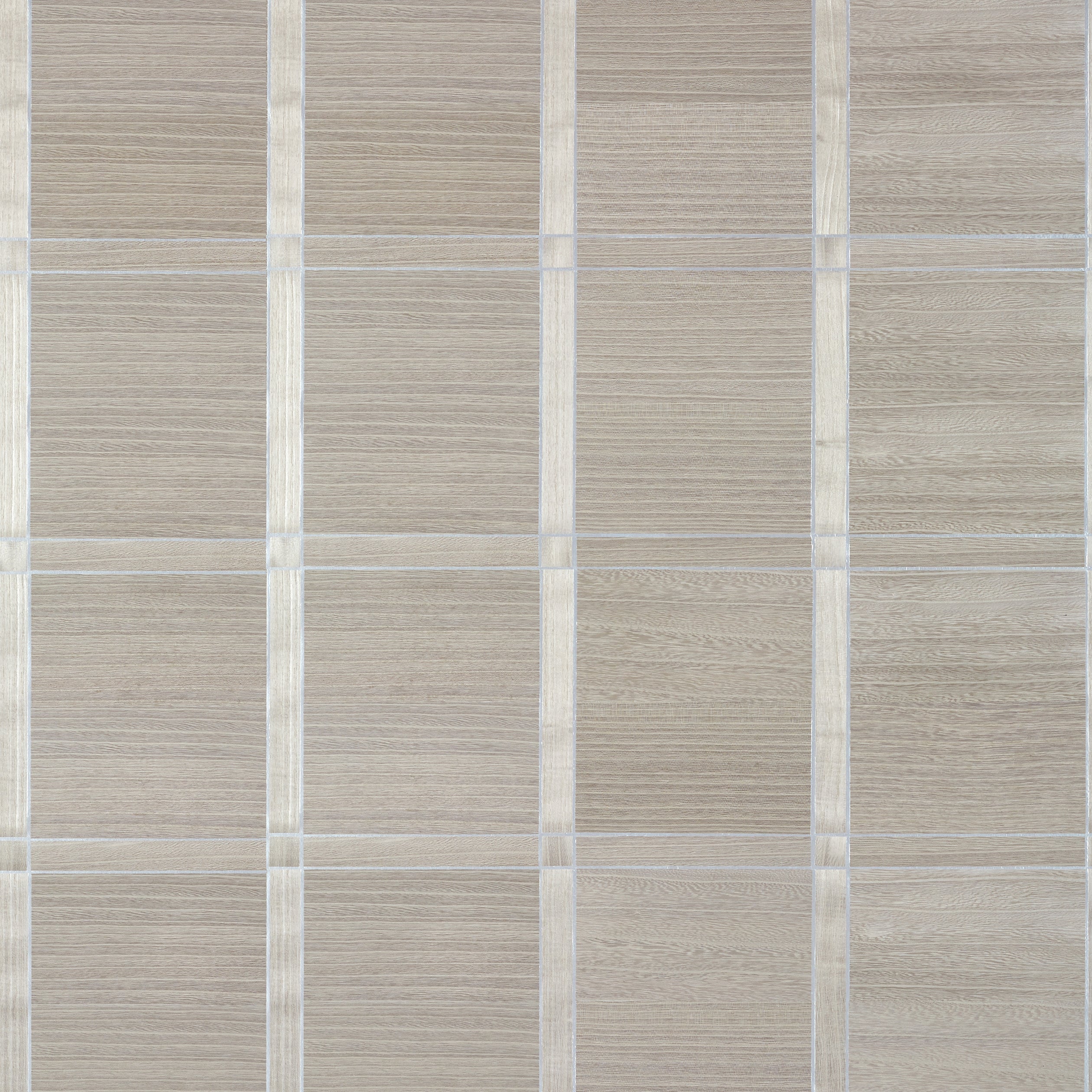 Thibaut Wood Panel Behang T41003 - Taupe and Metallic Silver