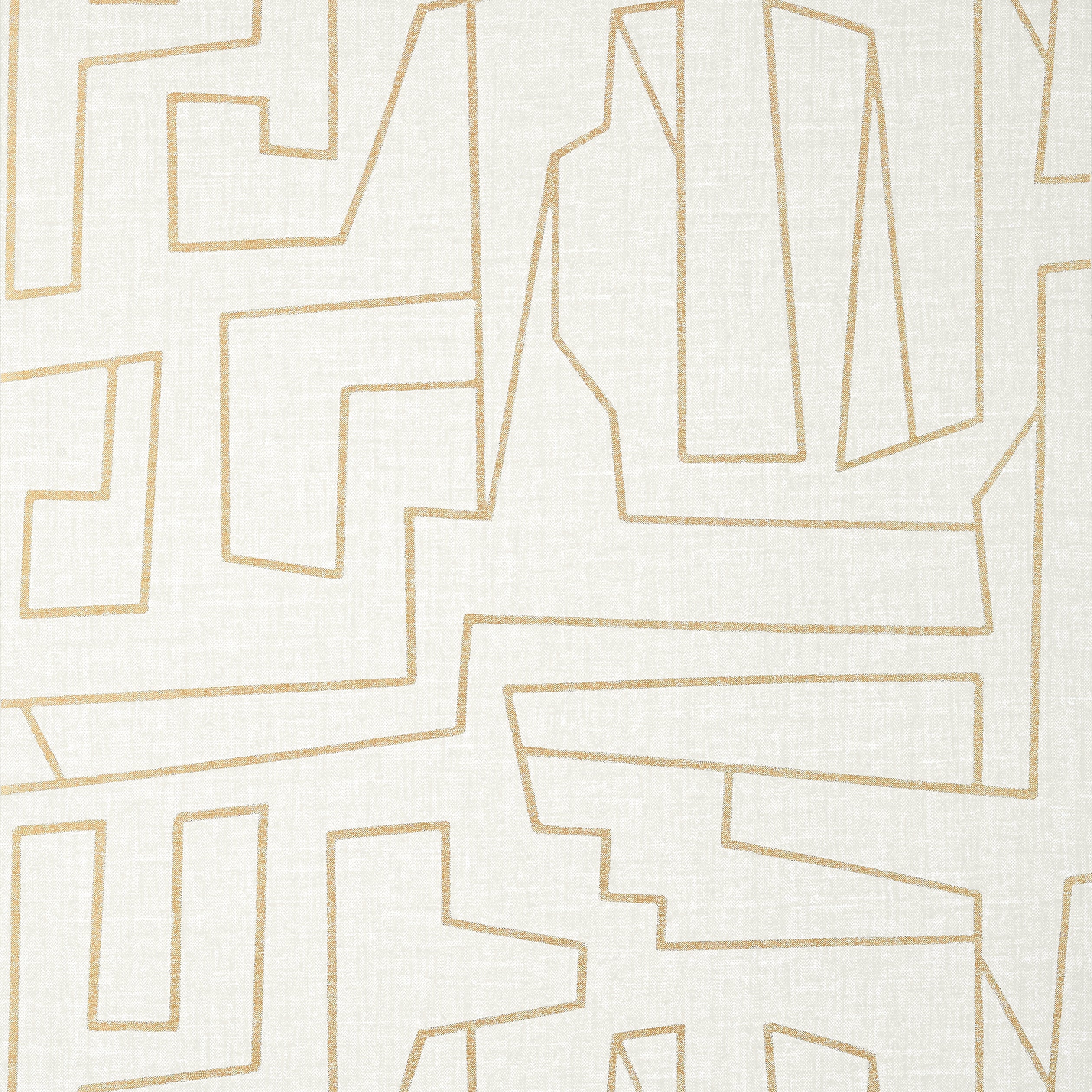 Thibaut Matrix Behang T41029 - Metallic Gold on Beige