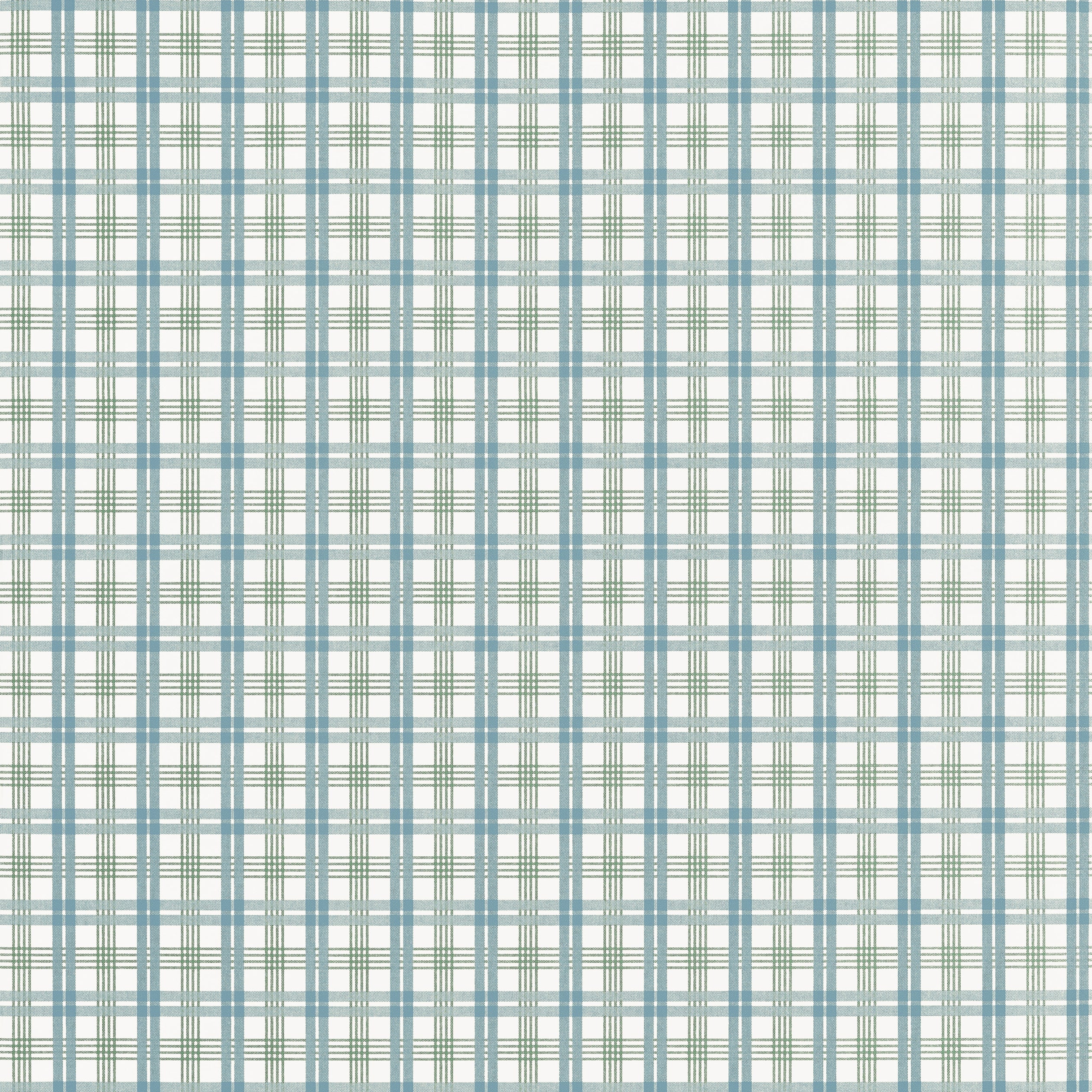 Thibaut Huntley Plaid Behang T44055 - Peacock Blue and Green
