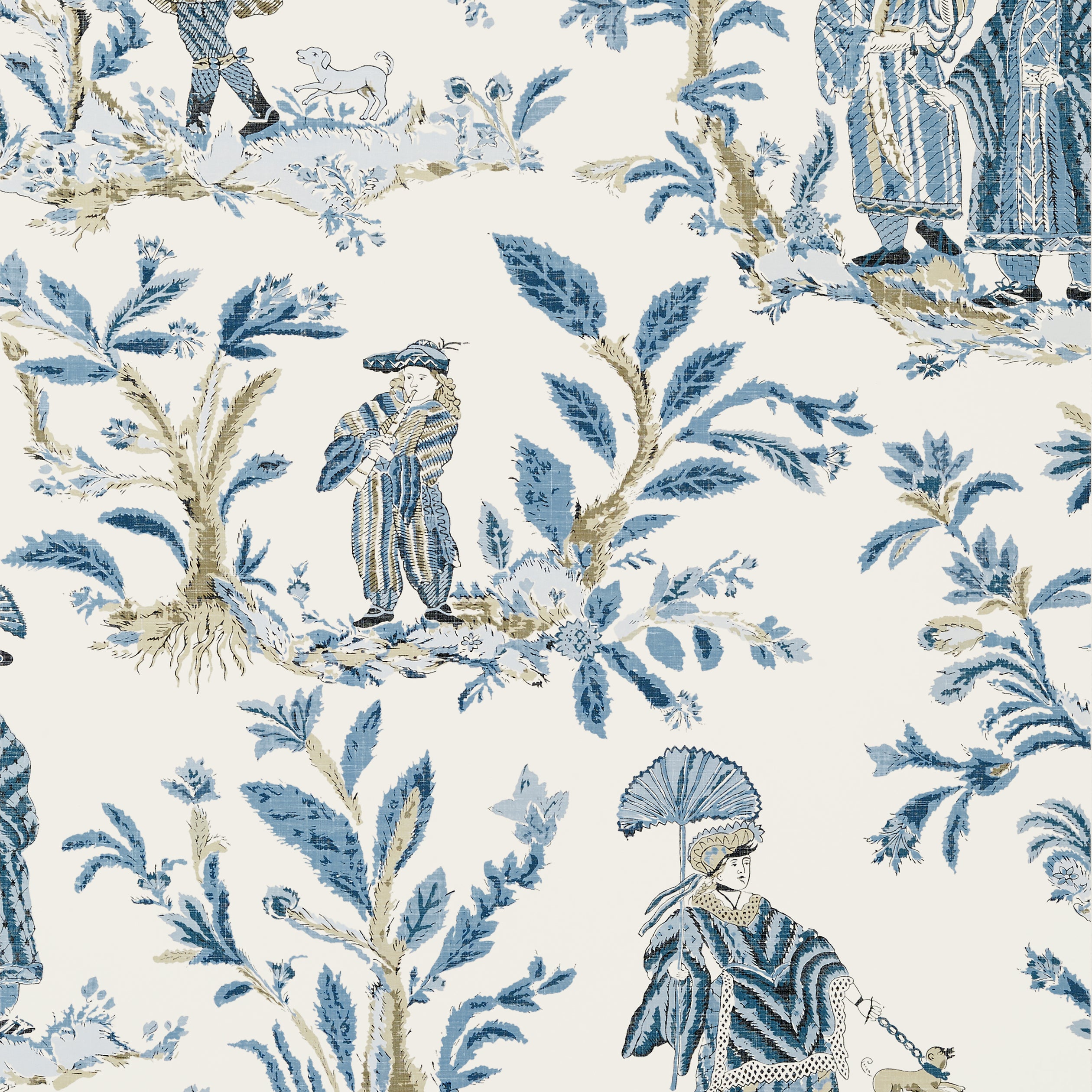 Thibaut Royale Toile Behang T72573 - Blue