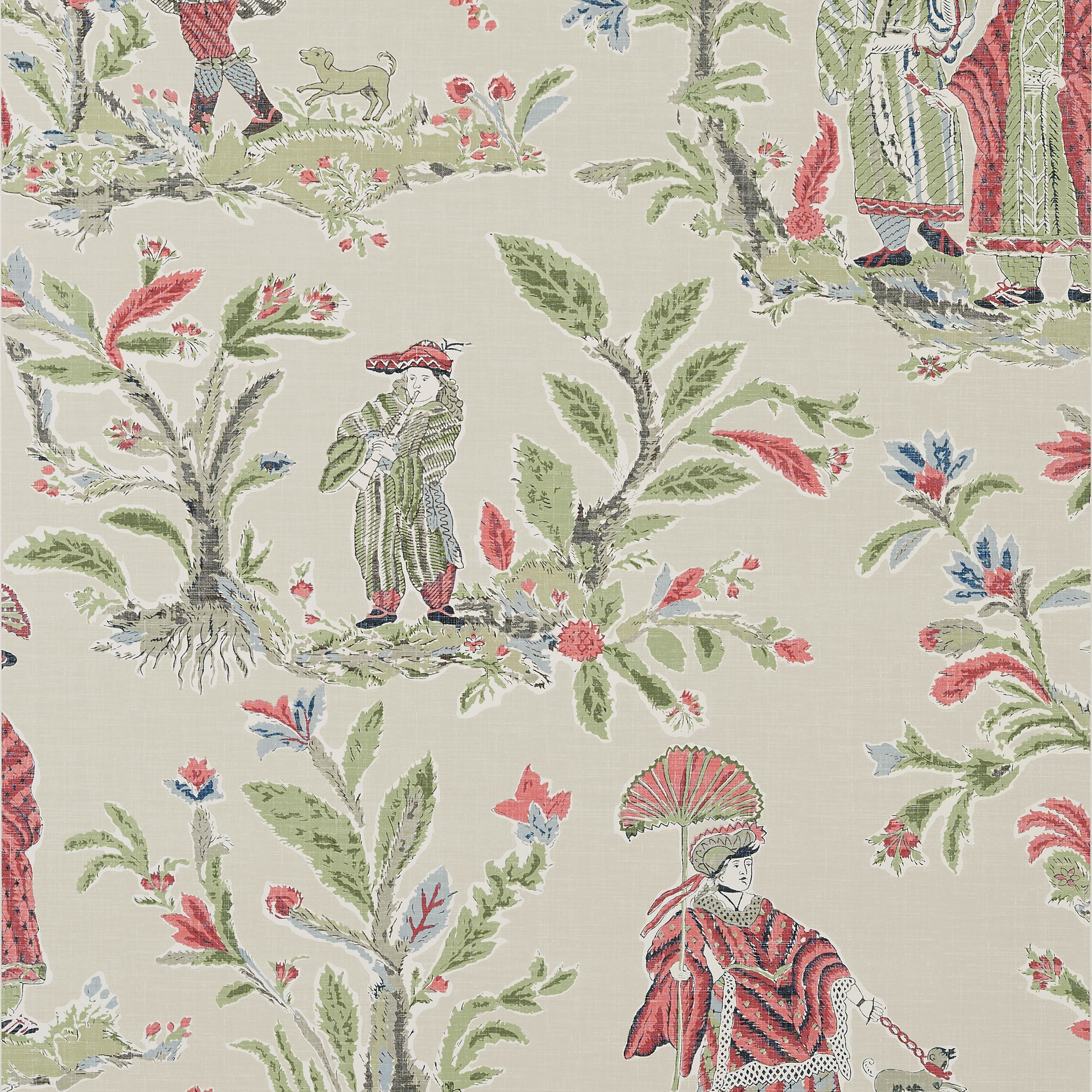 Thibaut Royale Toile Behang T72577 - Red