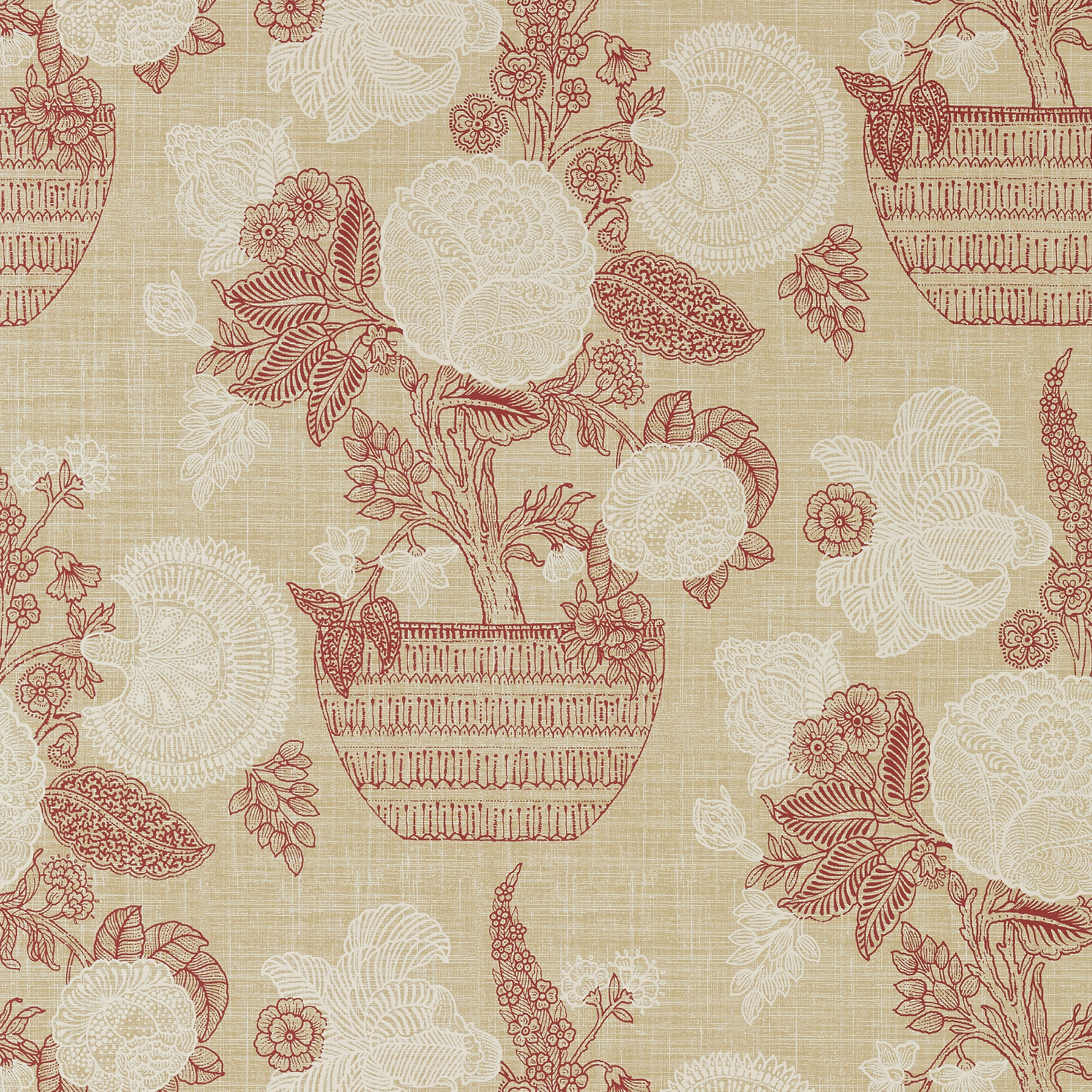 Thibaut Tullamore Behang T72590 - Red and Cream