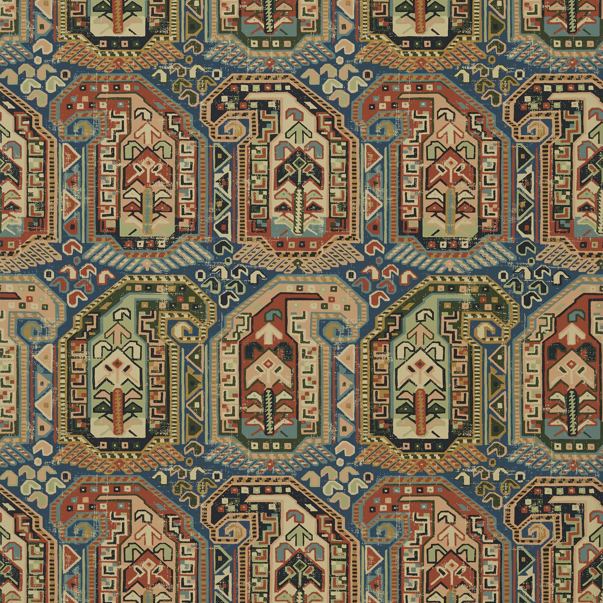 Thibaut Gleniffer Behang T85024 - Navy and Red