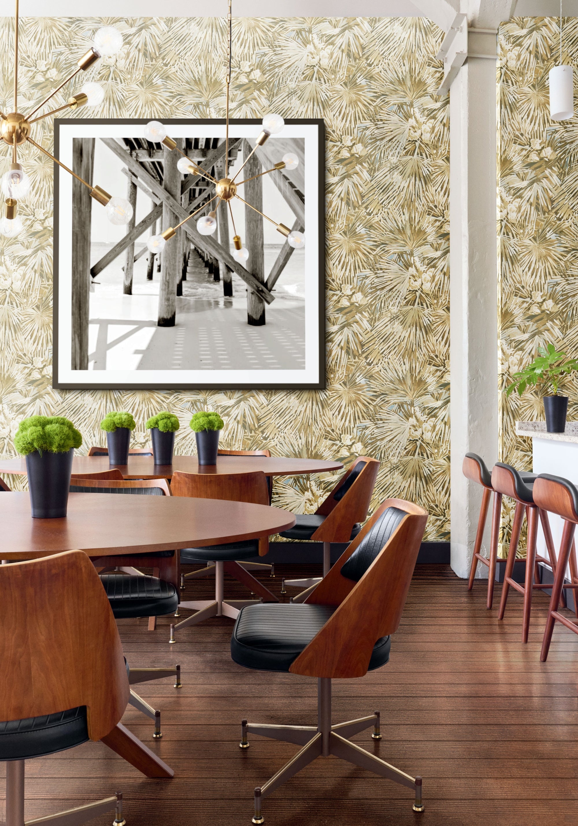 Thibaut Texture Resource 9 Palmier Wide Width Behang TWW34009 - sfeerbeeld