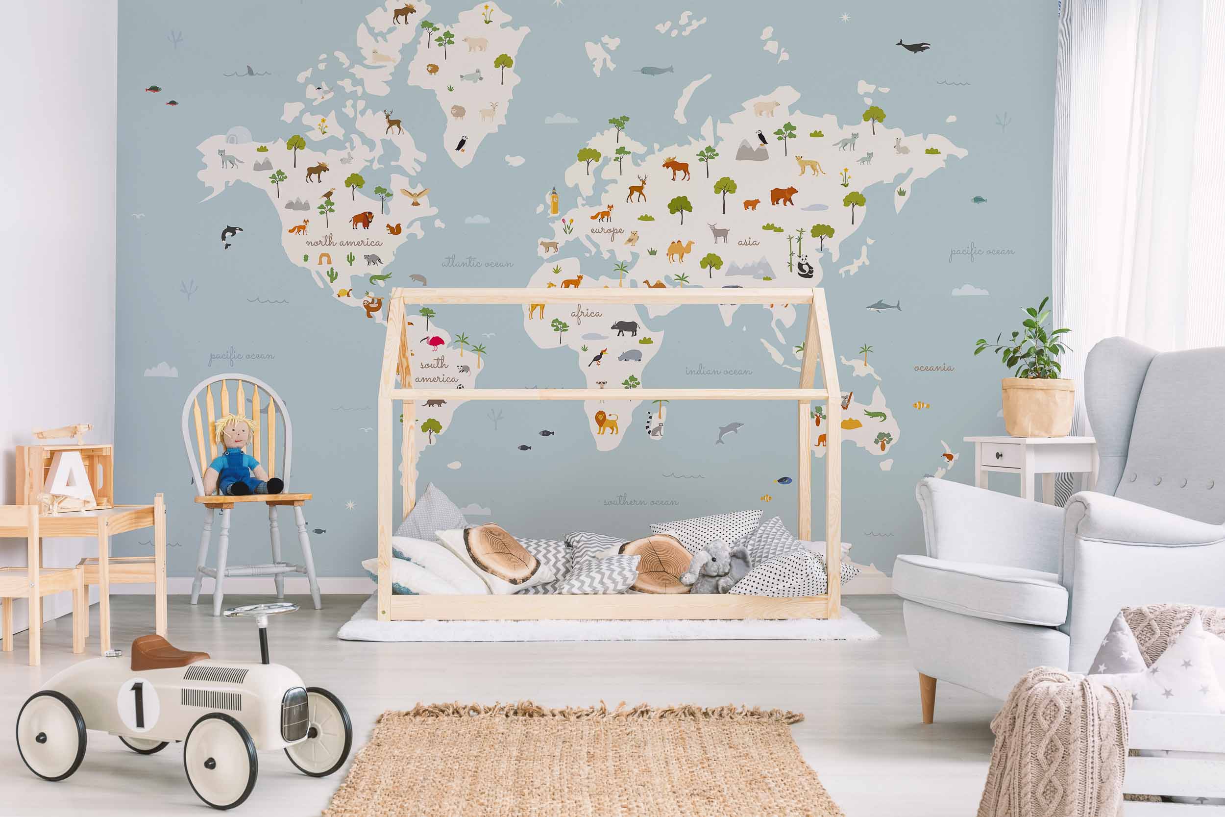 Coordonné Random Kids Animal Map behang 9700050 sfeer afbeelding 1