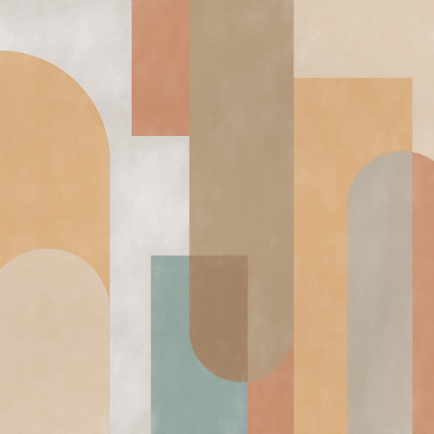 Les Dominotiers Arches Sand Yellow & Multicoloured Behang DOM 702