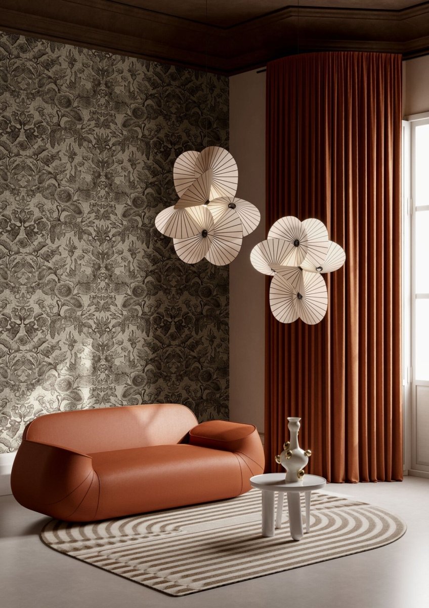 ARTE Moooi Wallcovering Green House Coccinella Bella Jacquard | Black & Ivory MO5002 - LAB COLOUR THE WORLD