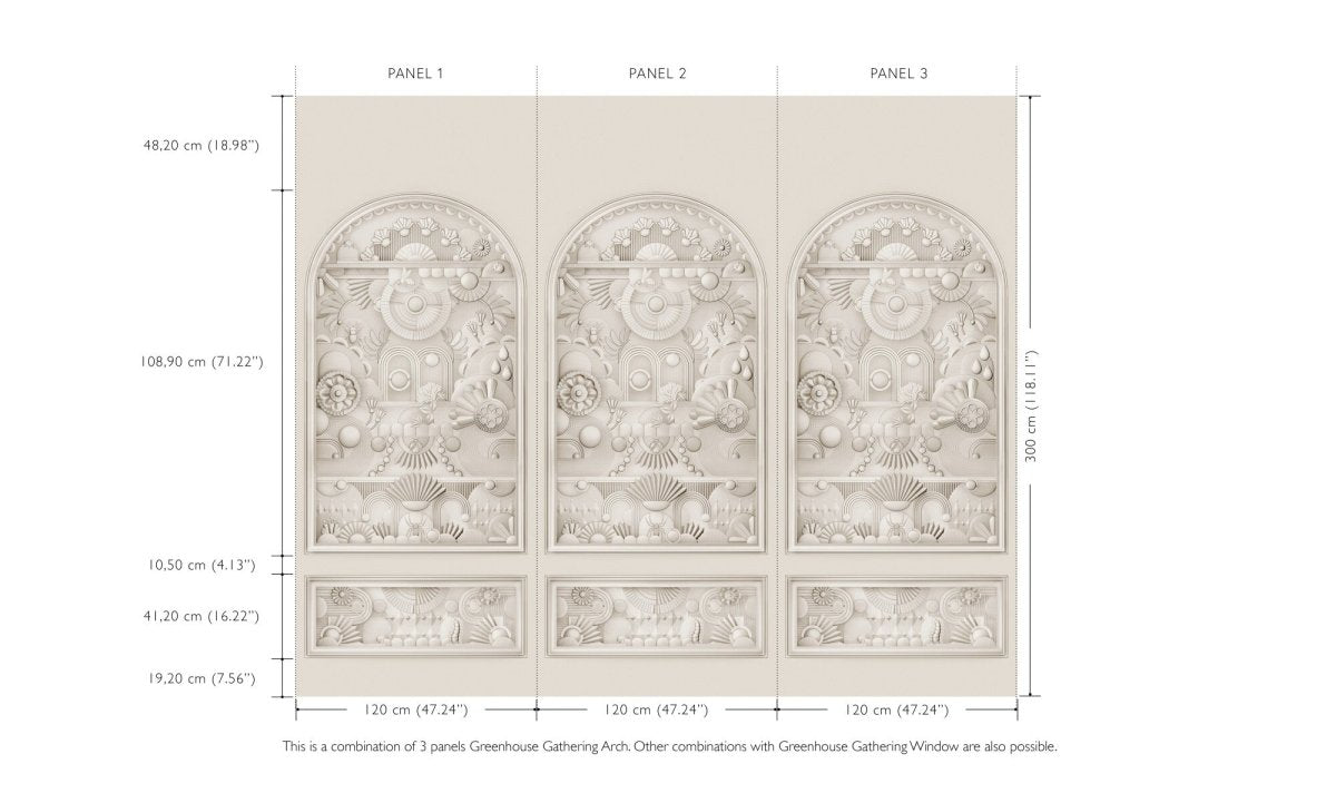 ARTE Moooi Wallcovering Green House Greenhouse Gathering Arch | Oyster White MO5056 - LAB COLOUR THE WORLD