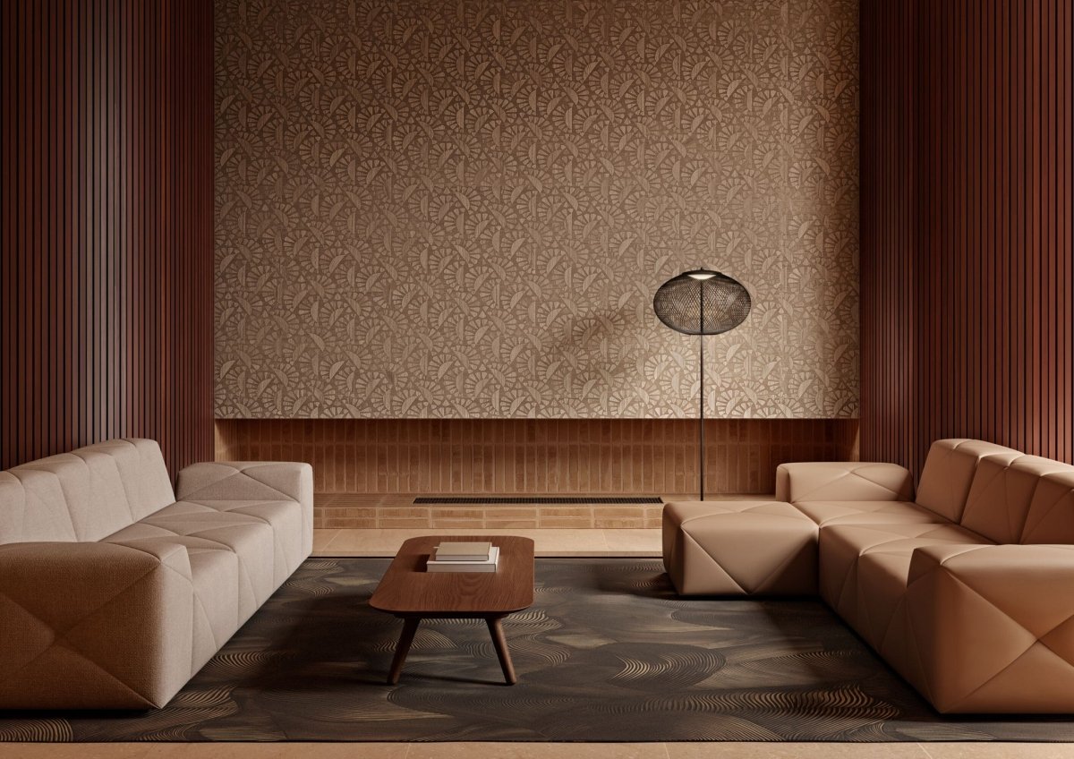 ARTE Moooi Wallcovering Green House Woodblock Beetle Flora | Walnut MO5061 - LAB COLOUR THE WORLD