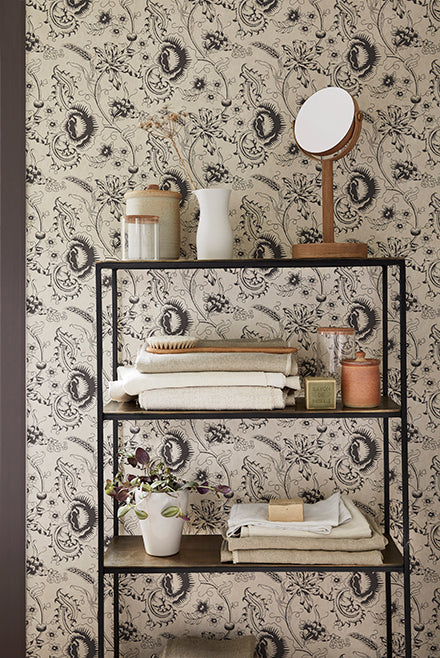 Little Greene Woodblock Mono Behang 0291WOKNIGH - LAB COLOUR THE WORLD