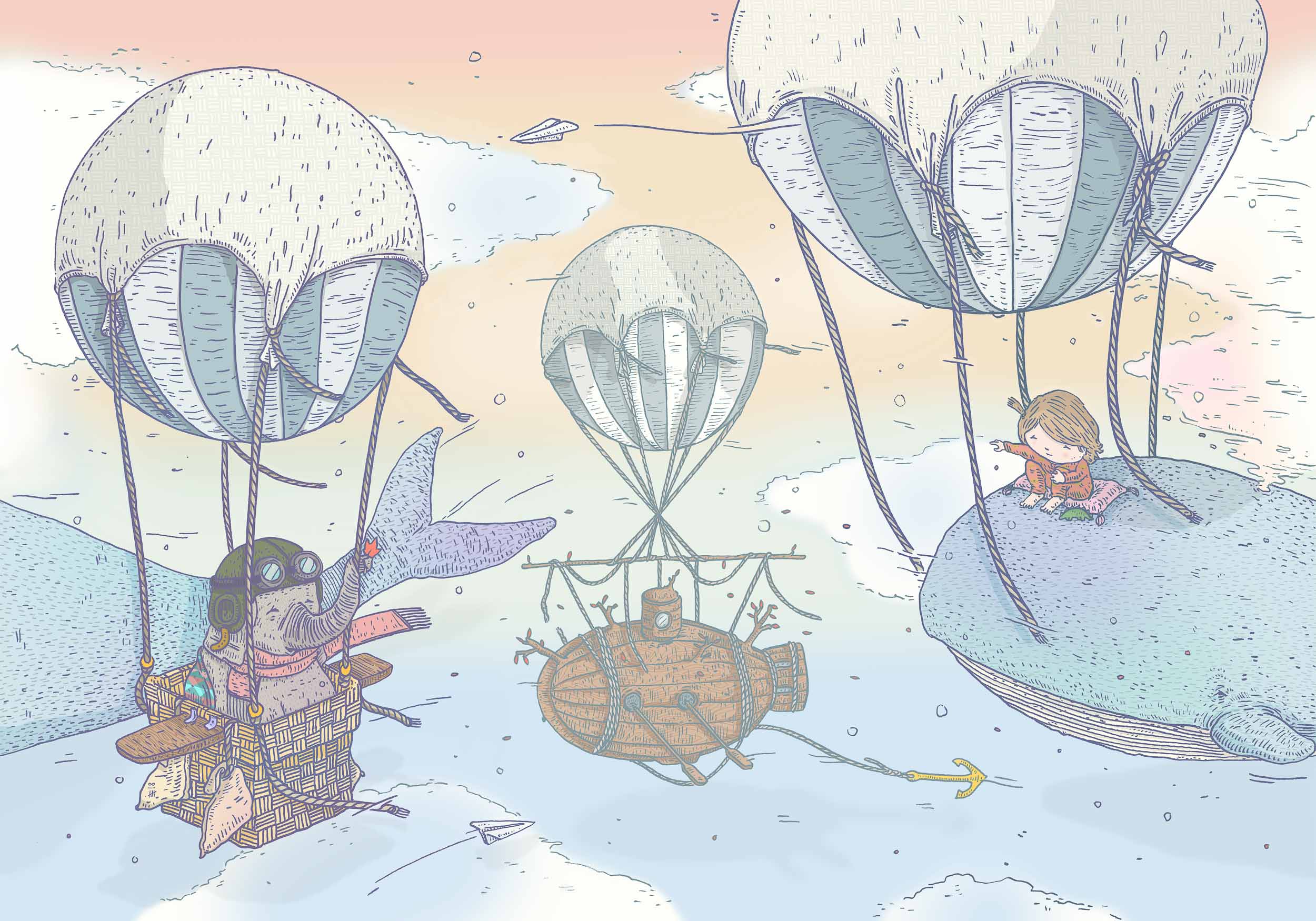 Coordonné Random Kids Balloon Rides behang 9700031 behang afbeelding 1