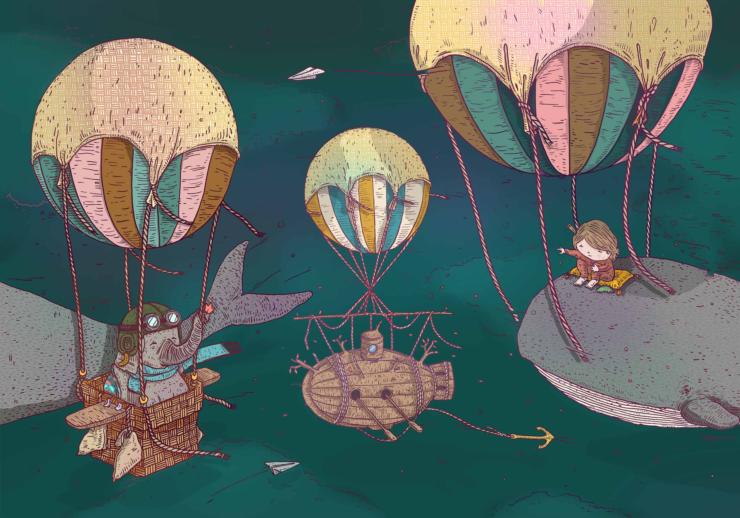 Coordonné Random Kids Balloon Rides behang 9700033 behang afbeelding 1