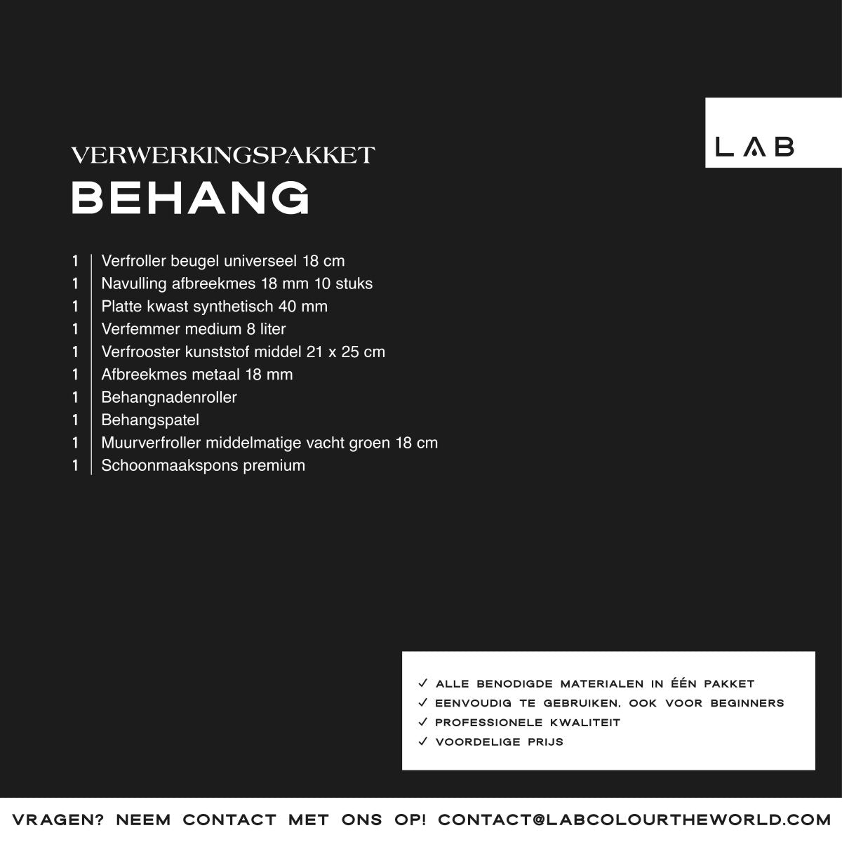 behang verwerkingspakket - LAB COLOUR THE WORLD