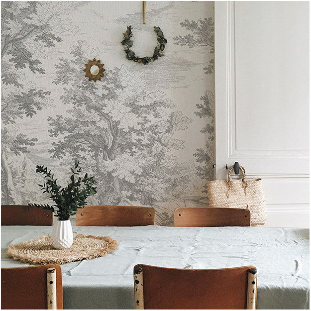 Les Dominotiers Brushwood, Grey Behang DOM 304-1