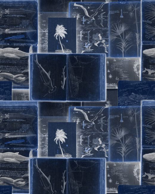 Mind The Gap Seaman's Journal Indigo Behang
