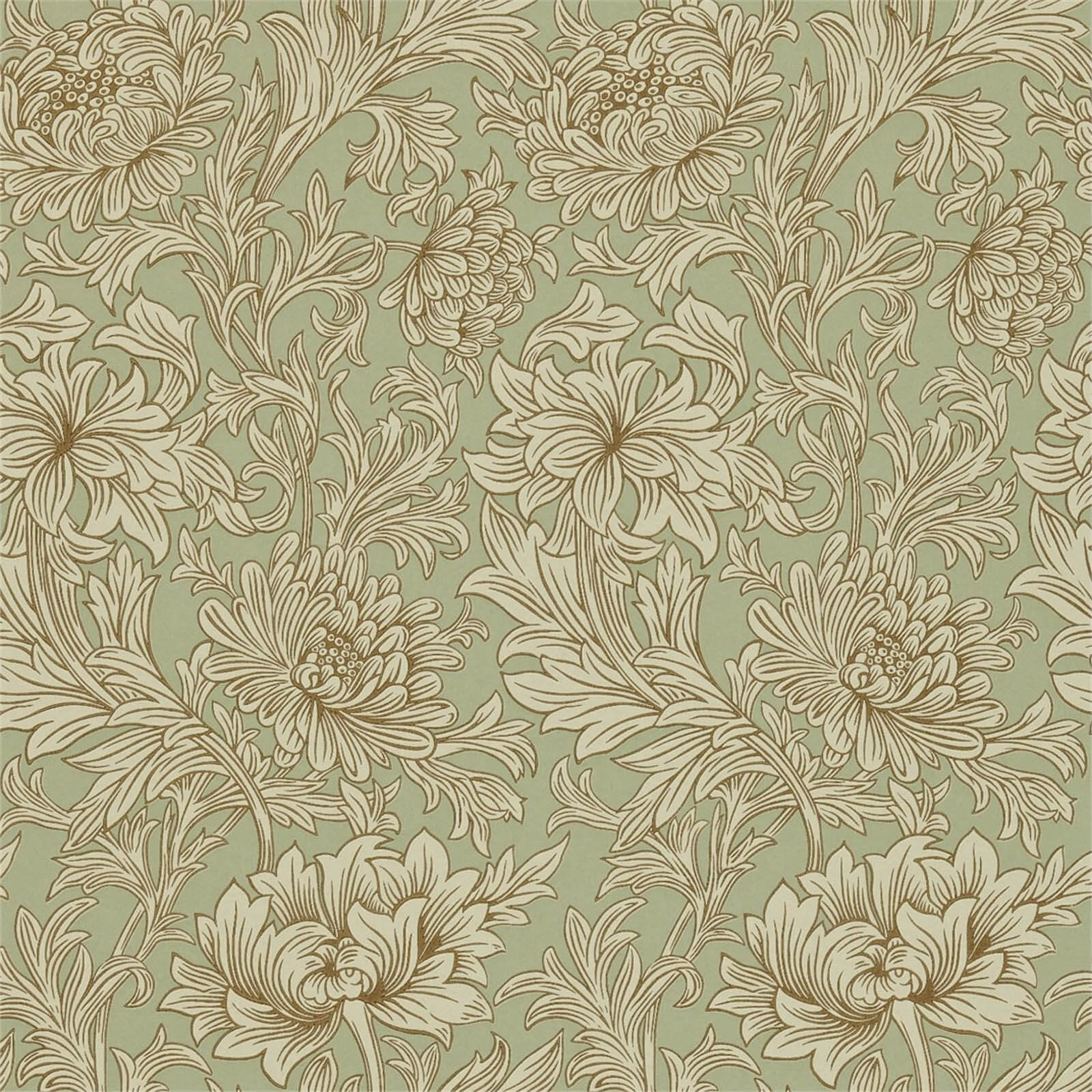 Morris & Co. Chrysanthemum Behang 210418 - LAB COLOUR THE WORLD