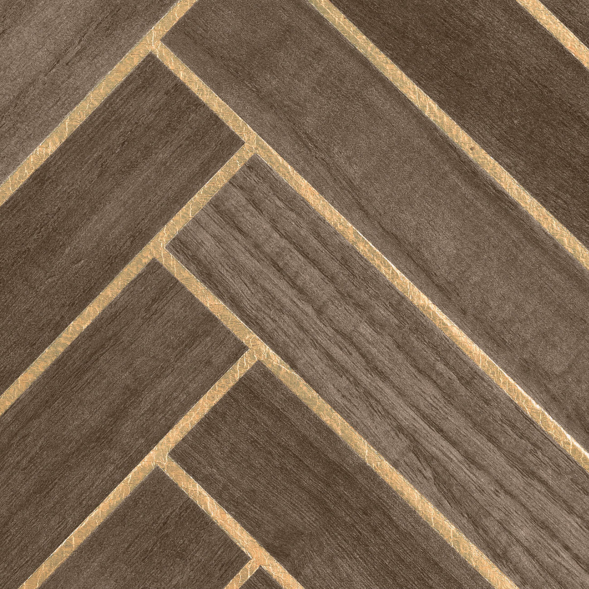 CMO Paris Bois Chevron Behang CMO WBO 02 - Tabac Or