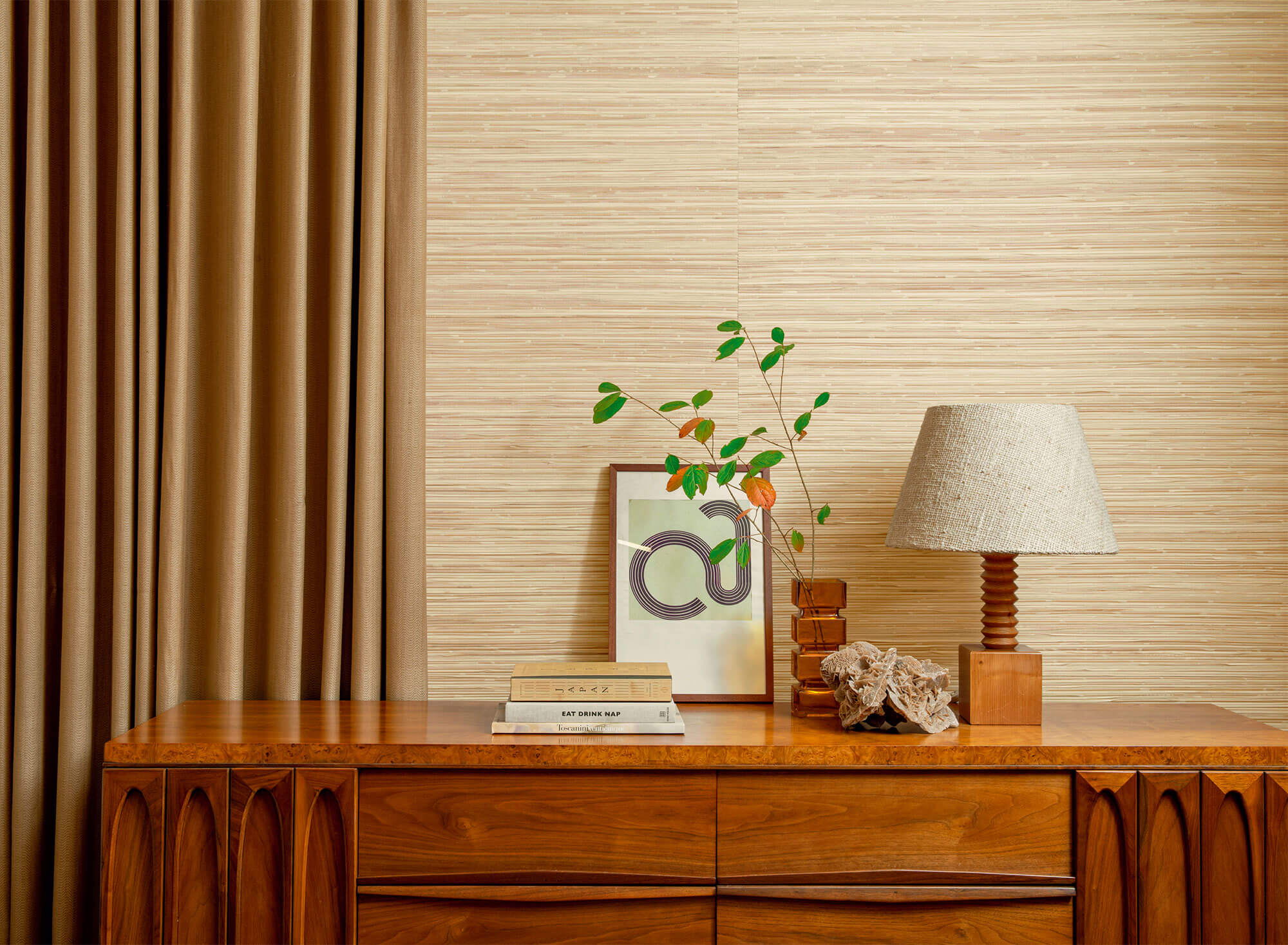 CMO Paris Rôtin Perle Behang WRO 01 - Rotin bronze