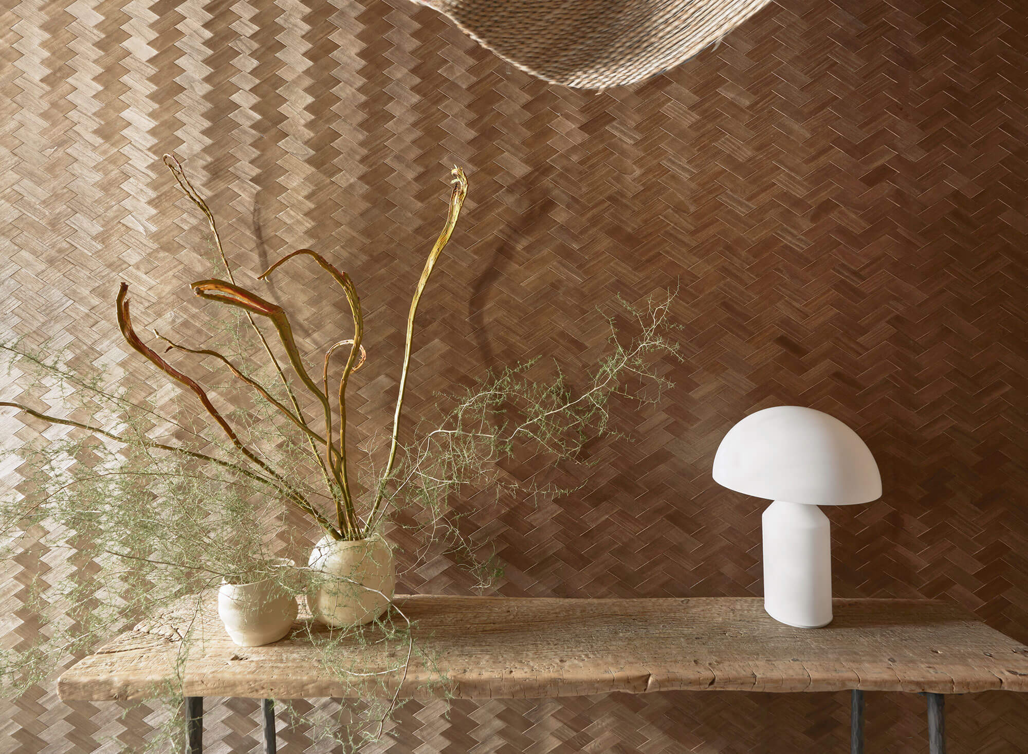 CMO Paris Bois Tressé Behang WBO 08 - blond ardoise