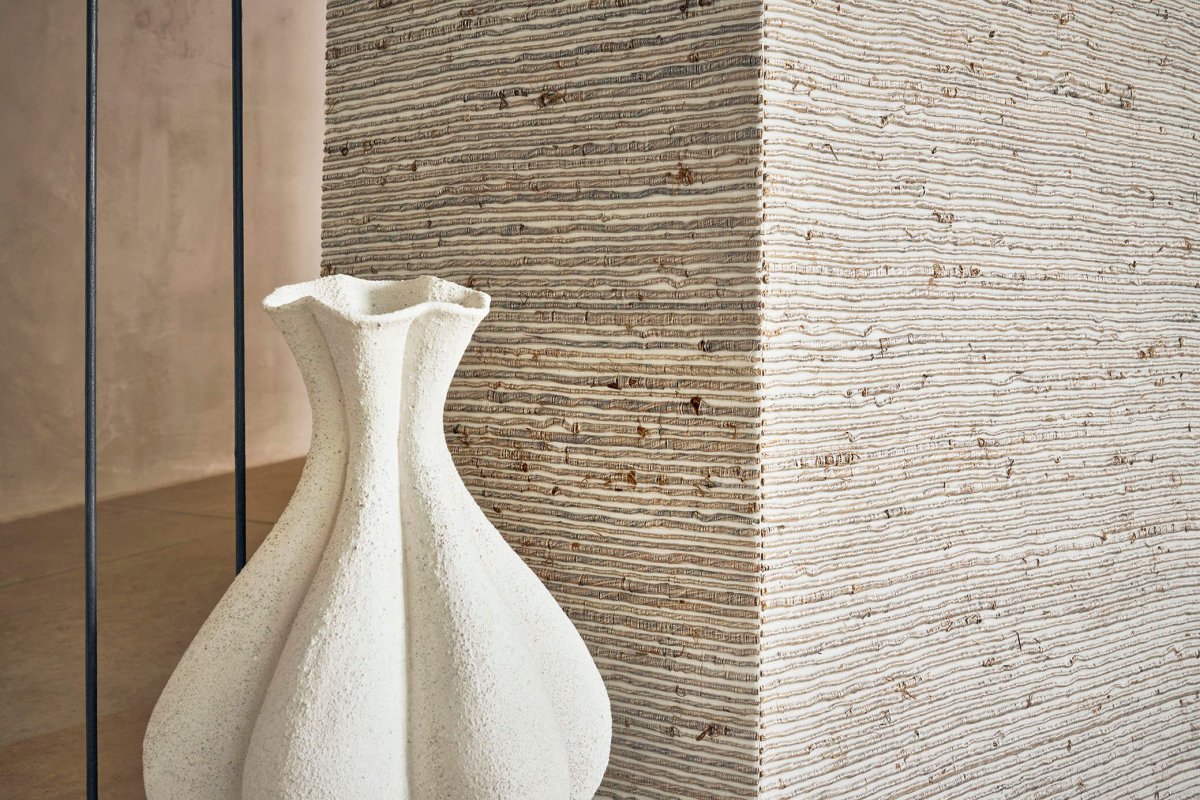 CMO Paris Abaca Métal Behang WAB 13 02 - Ivoire - LAB COLOUR THE WORLD