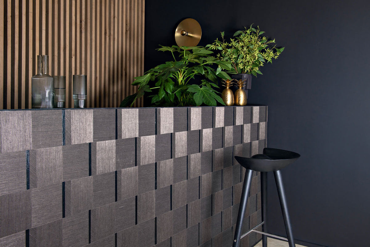 CMO Paris Sisal Carré Behang WSI 03 - Noir