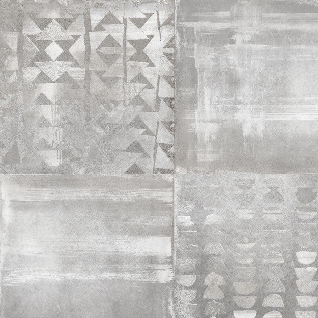 Les Dominotiers Concrete Tiles Wall Gris Behang DOM 431