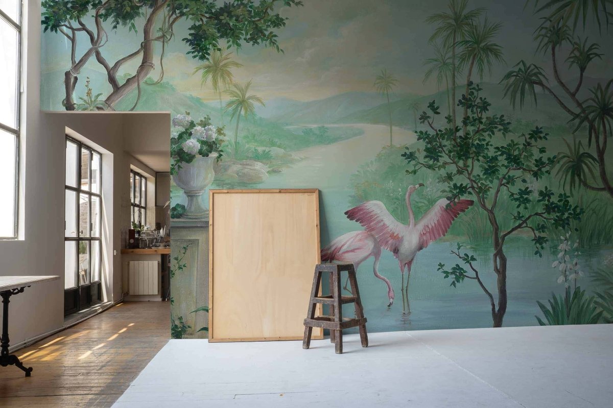 Coordonné 40th Anniversary Paisaje con Flamencos behang 8000014 - LAB COLOUR THE WORLD