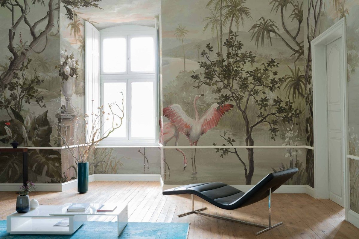 Coordonné 40th Anniversary Paisaje con Flamencos Nuevo behang 8000015 - LAB COLOUR THE WORLD
