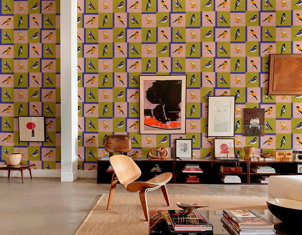 Coordonné Coco Dávez Colortherapills Like a Bird behang C00134 - LAB COLOUR THE WORLD