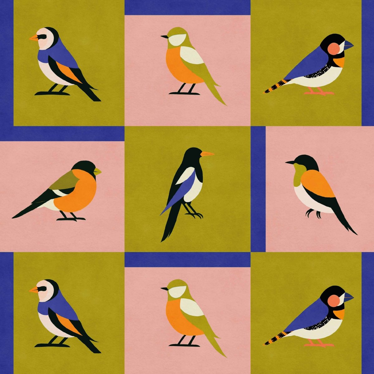 Coordonné Coco Dávez Colortherapills Like a Bird behang C00134 - LAB COLOUR THE WORLD
