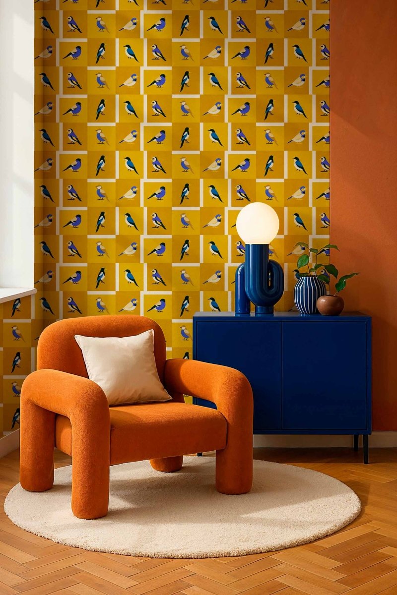 Coordonné Coco Dávez Colortherapills Like a Bird behang C00135 - LAB COLOUR THE WORLD