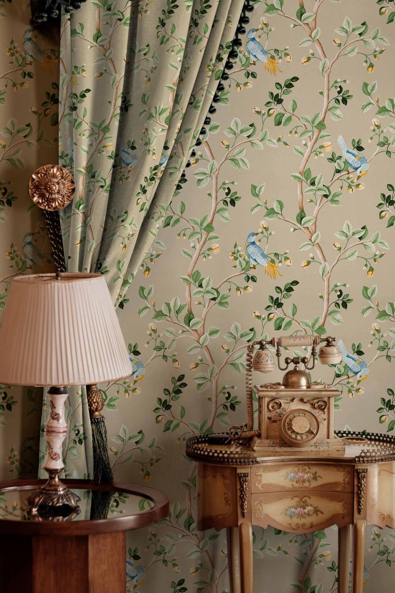 Coordonné Forbidden City Birds Prosperity Papyrus behang B00119 - LAB COLOUR THE WORLD