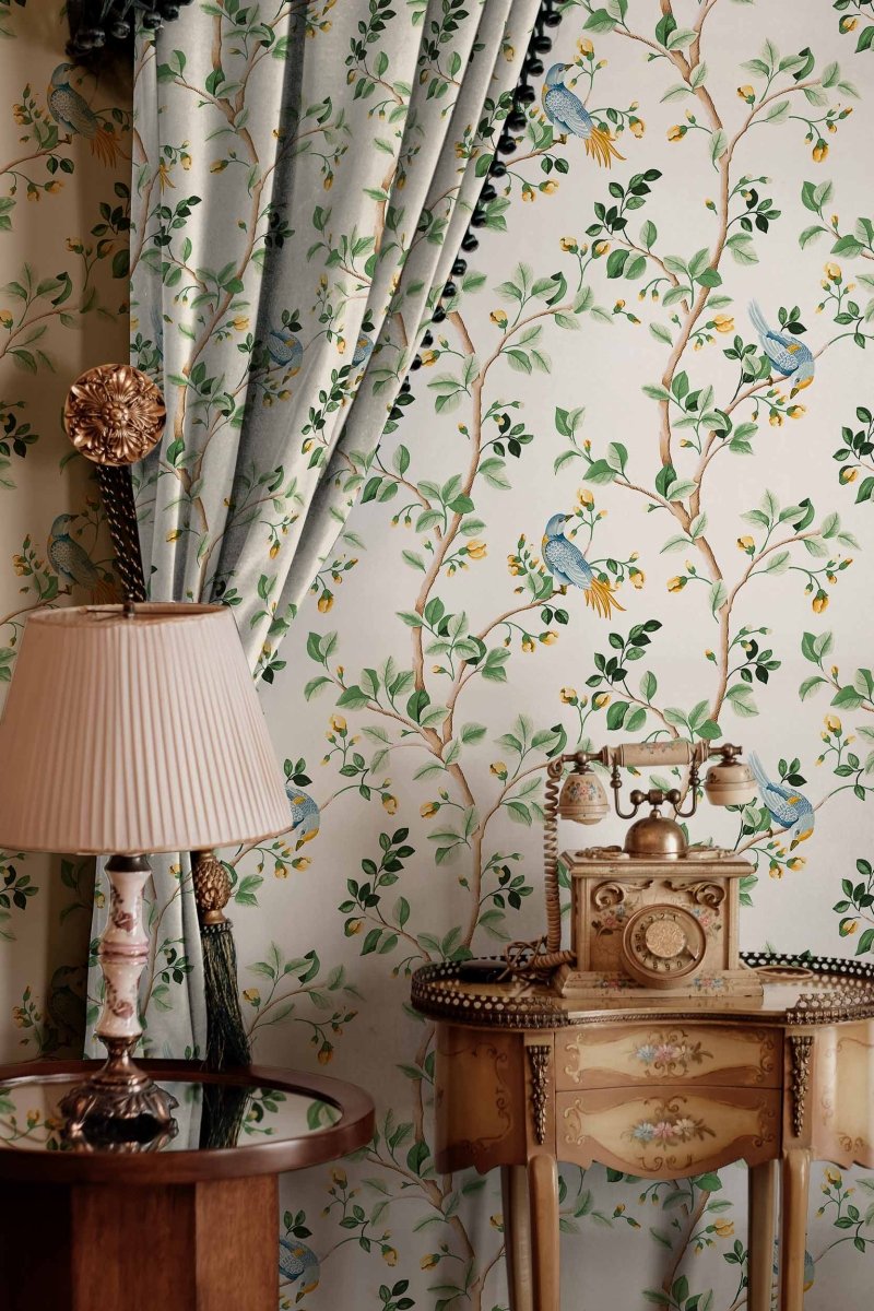 Coordonné Forbidden City Birds Prosperity Swan behang B00122 - LAB COLOUR THE WORLD