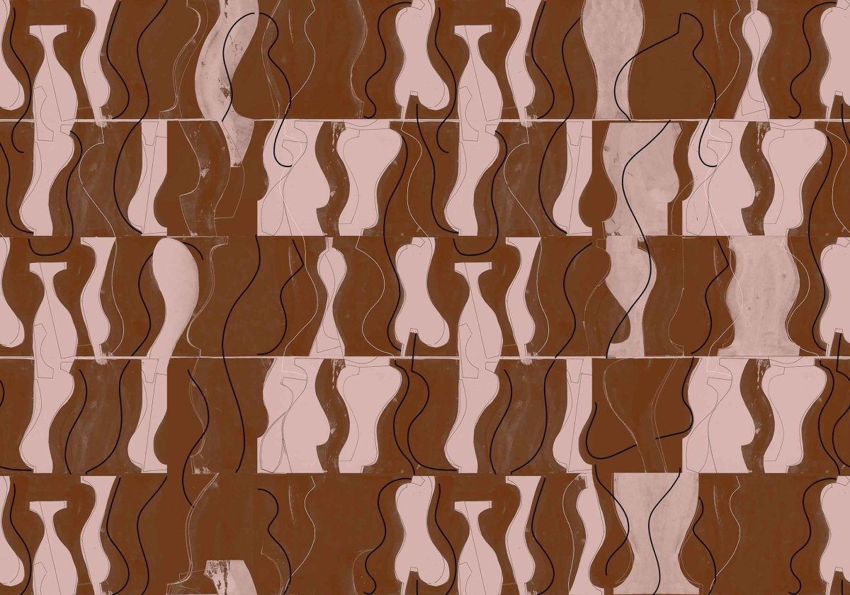 Coordonné Geo Archeological Terracotta behang A00107 - LAB COLOUR THE WORLD