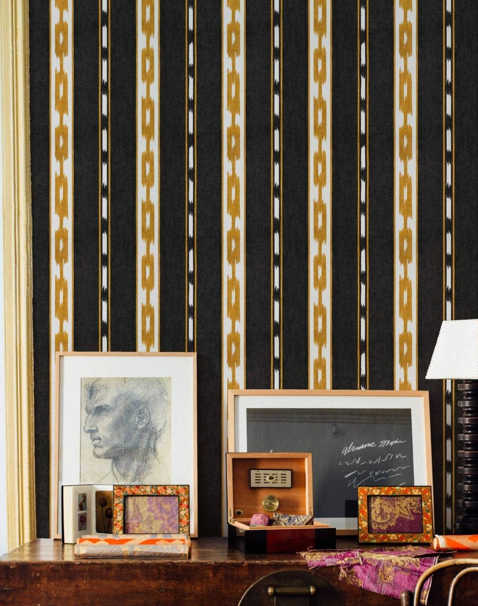 Coordonné Ikart Kente Black behang A00809 - LAB COLOUR THE WORLD