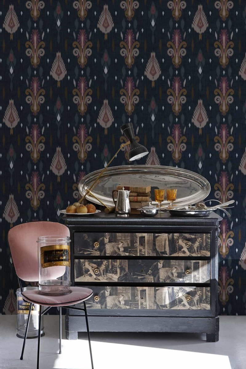 Coordonné Ikart Sumba Navy behang A00825 - LAB COLOUR THE WORLD