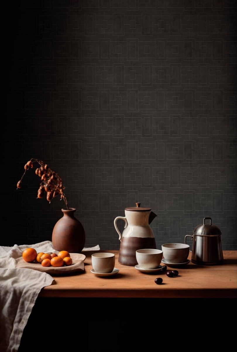 Coordonné Lattice Fretwork Slate behang B00510 - LAB COLOUR THE WORLD