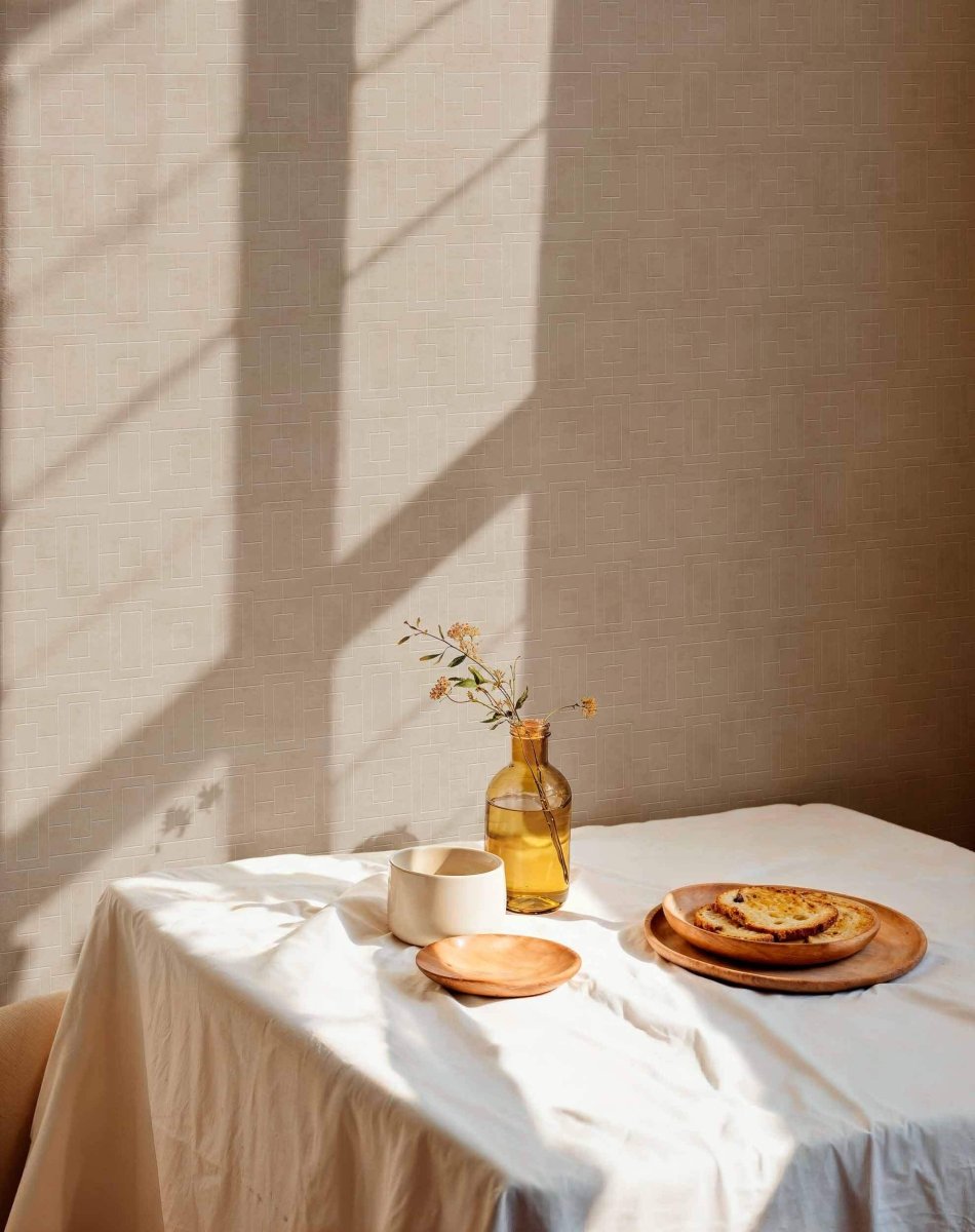 Coordonné Lattice Fretwork Stone behang B00507 - LAB COLOUR THE WORLD