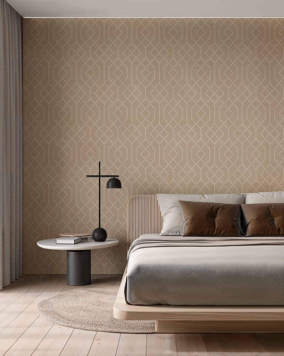 Coordonné Lattice Trellis Stone behang B00545 - LAB COLOUR THE WORLD