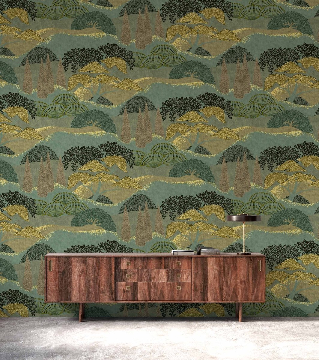 Coordonné Lur Jardín Japonés Menta behang A00621 - LAB COLOUR THE WORLD